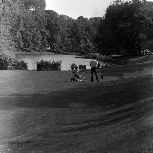 "Painting Town Pond" 1975 David Mchugh 120 film Photograph